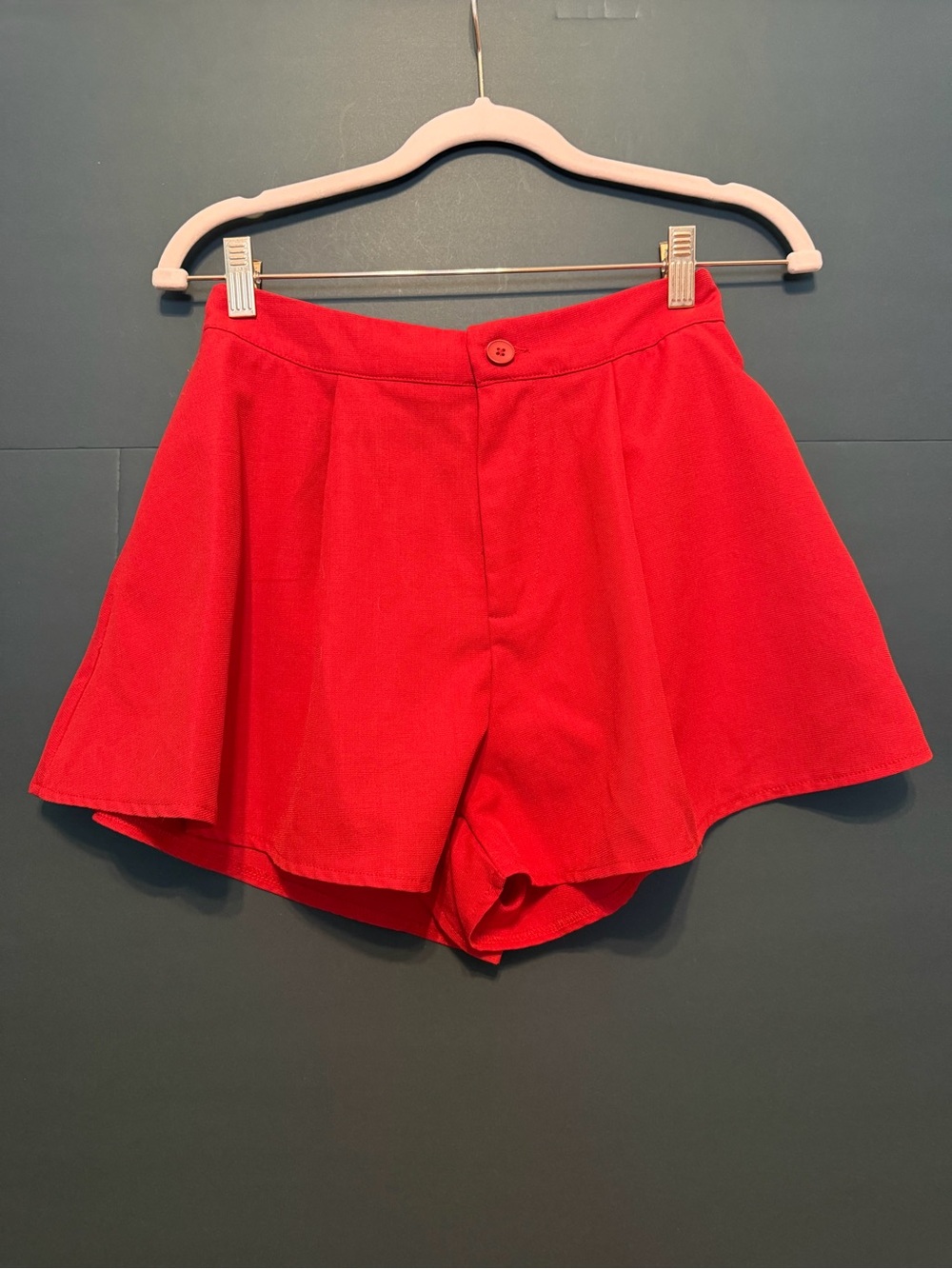 SHEIN Red High-Waist Flared Skort Shorts